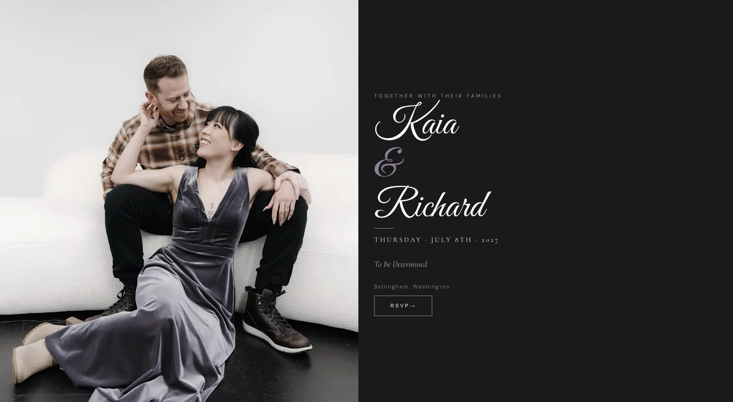 Wedding RSVP screenshot