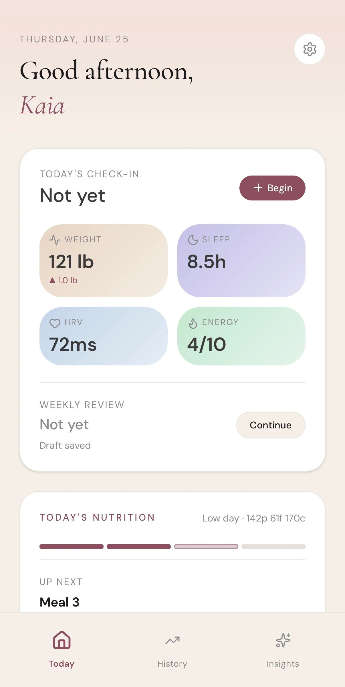 Cairn health and performance app preview